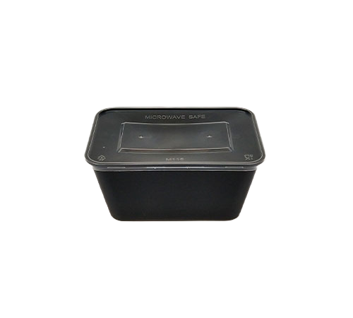 1000 ml Black Rectangular