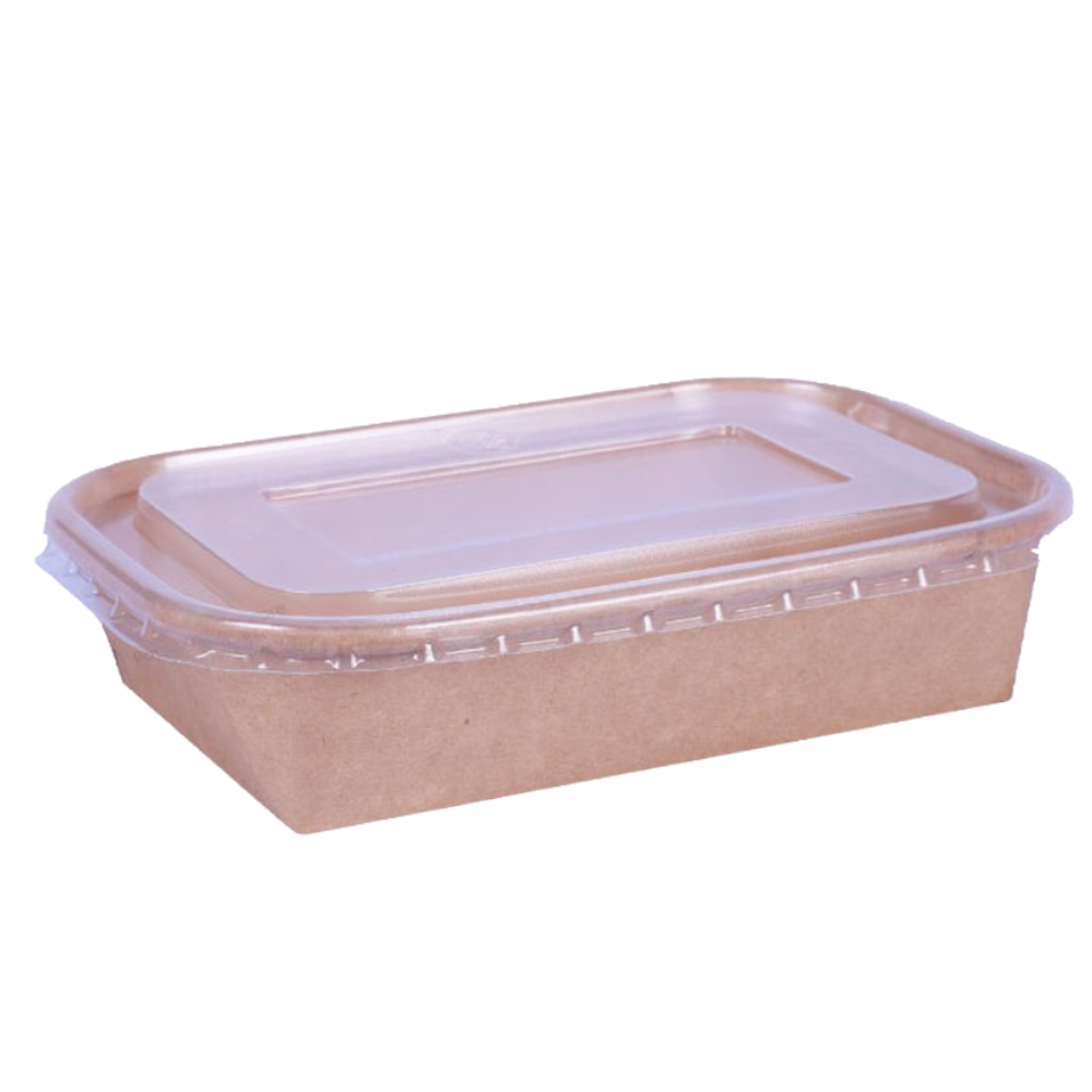 Rectangular Paper Container with Clear Lid