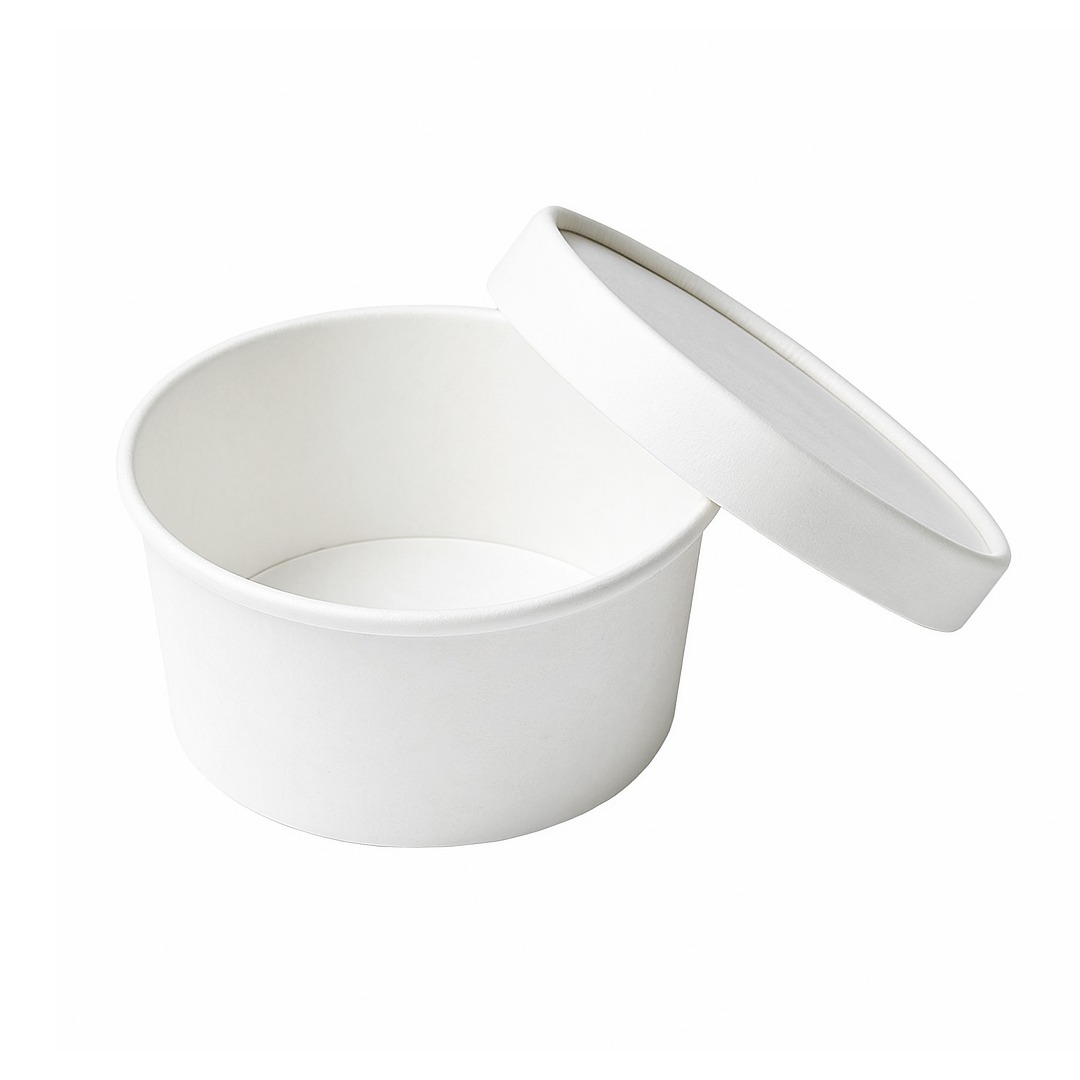Round White Paper Container