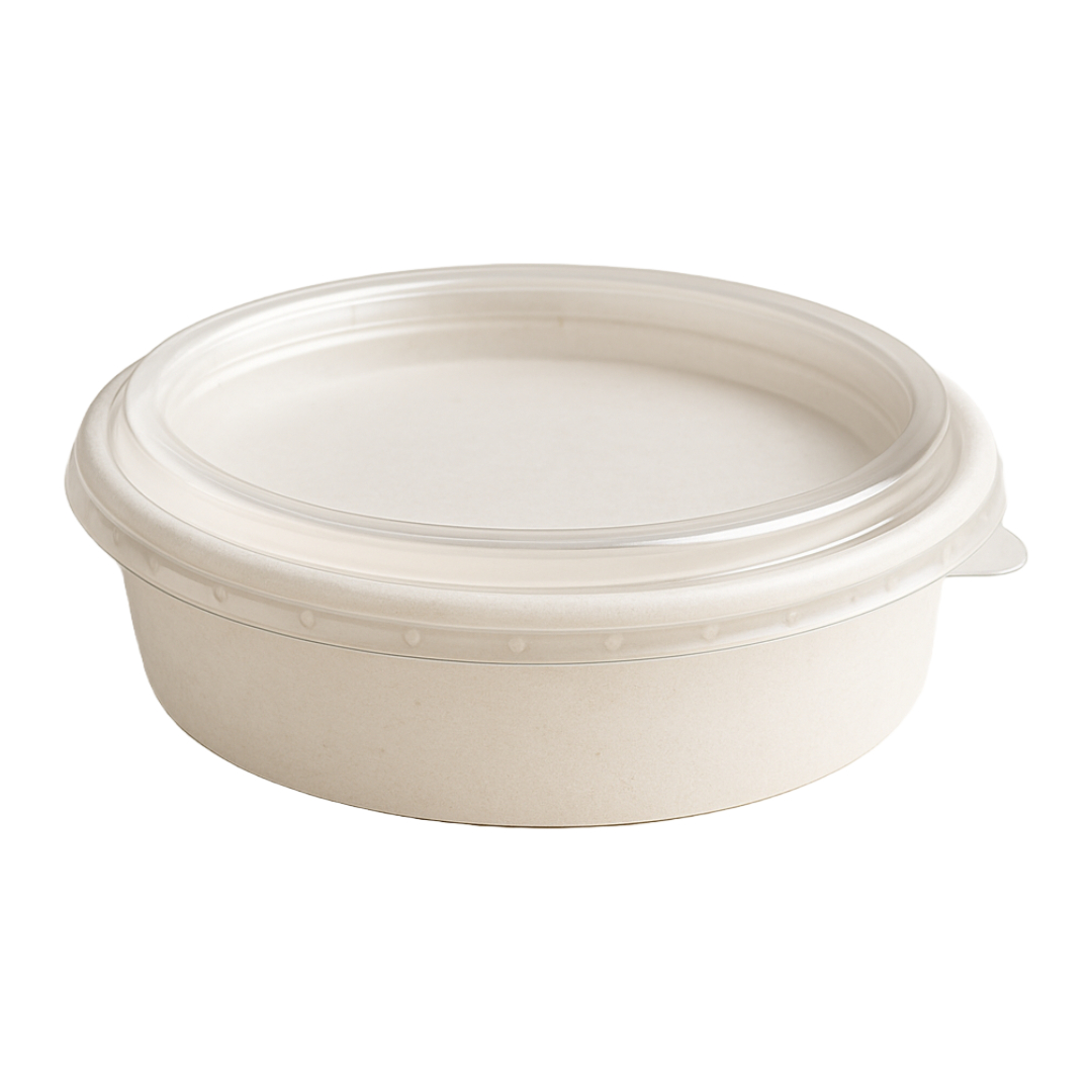 White Paper Container with PET Lid