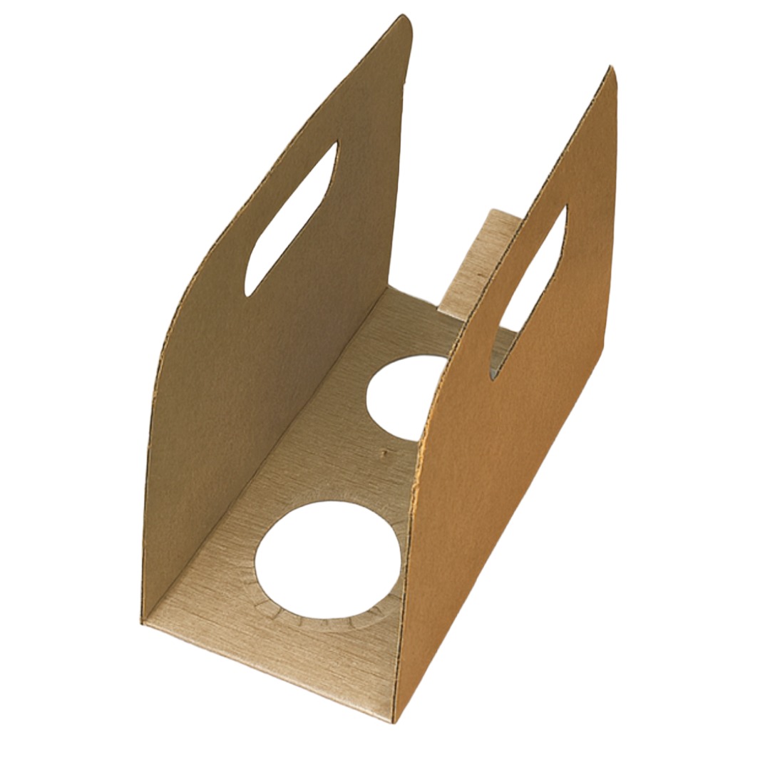 2 Slot Corrugated Cardboard Disposable Paper Cup Holder