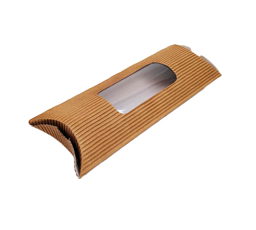 Corrugated Pillow Roll Box with Window