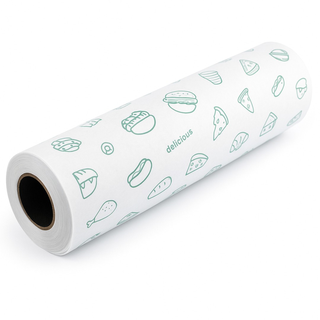 Green Print Food Wrapping Paper Roll
