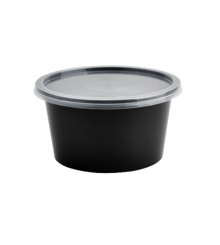 Round Black Container