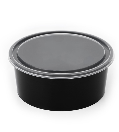 Round Black Flat Container