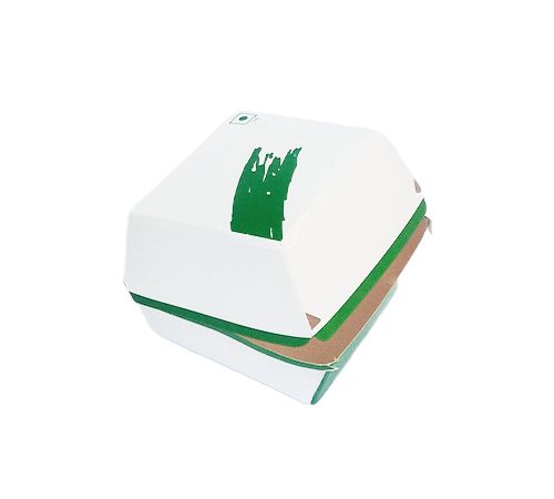 Green Printed Clamshell Burger Box