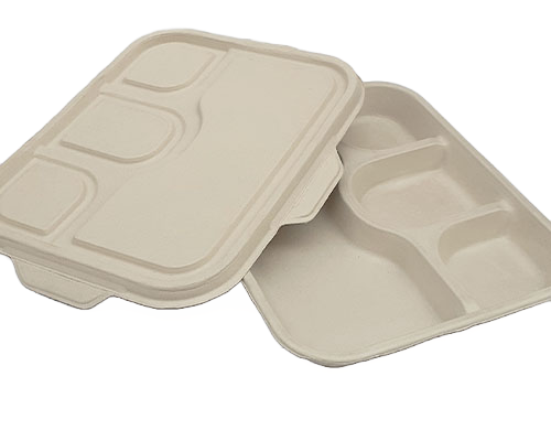 Brown Bagasse Tray with Lid