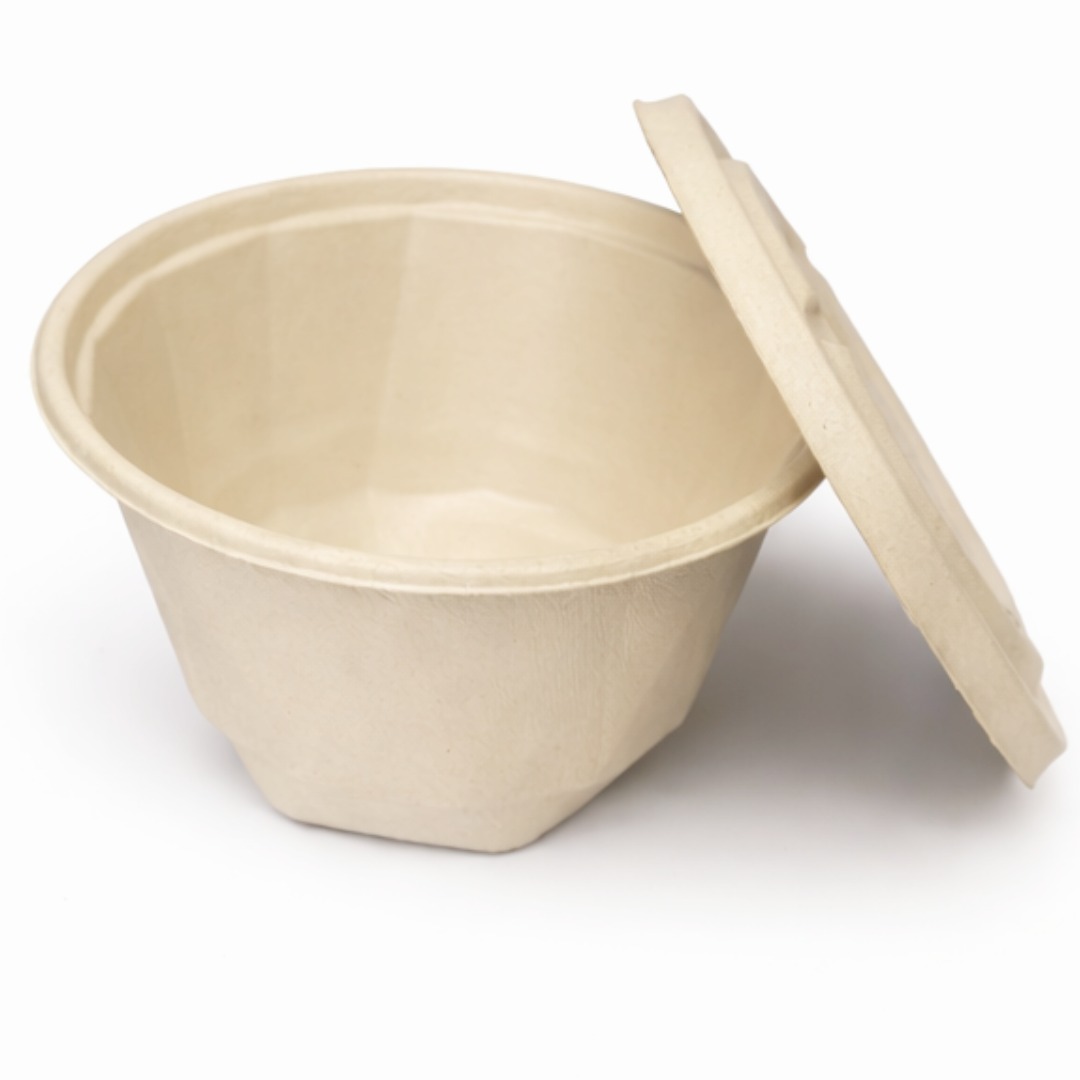 Grand Diamond-Cut Bagasse Bowl | Family Portion