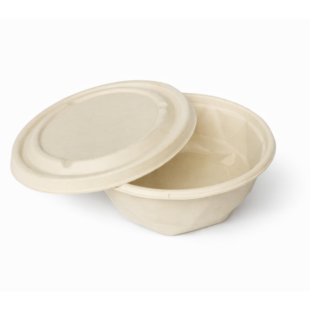Faceted Diamond-Cut Bagasse Bowl for Main Course