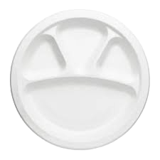 Premium Round 4-Compartment Bagasse Plate