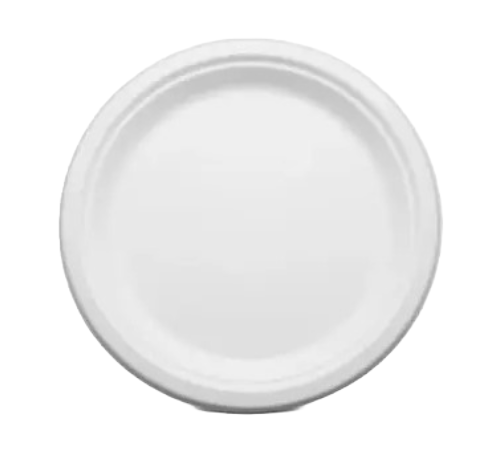 Round White Bagasse Durable Main Plate