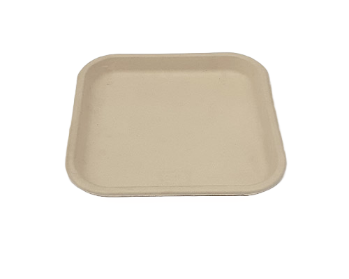 Square Brown Bagasse Heavy-Duty Plate