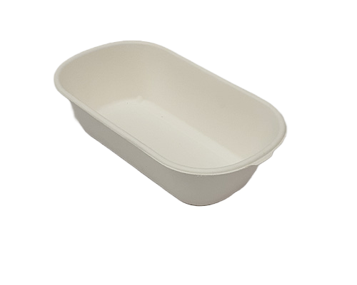 White Bagasse High-Volume Meal Tray