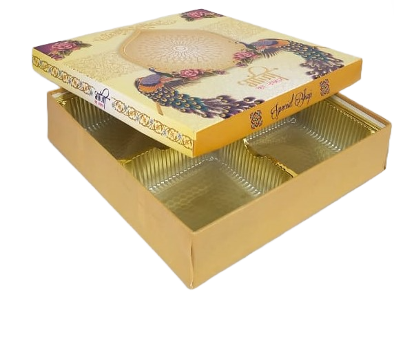Square 4 Section Shagun Box