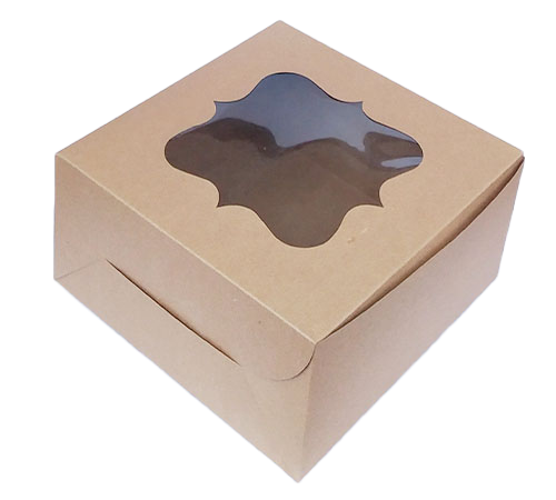 Brown Window Cake Box (300 Gsm)