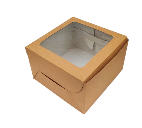 Brown Window Cake Box