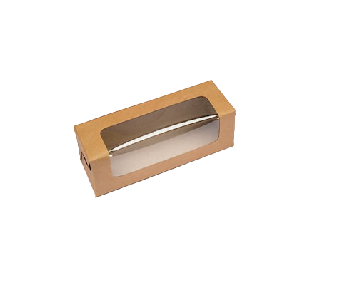 Kraft Macaron Box | 6-Piece Artisan Macaron Packaging with Window