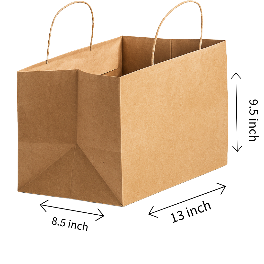 Large Kraft Paper Bags for Meal Trays & Thalis
