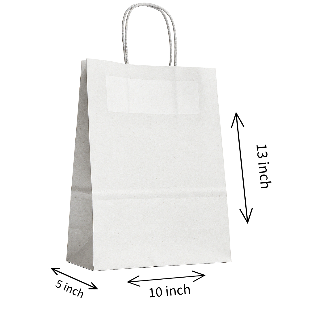 White Paper Bags with Handle