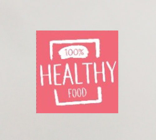 Square Pink(100% Healthy Food)Sticker