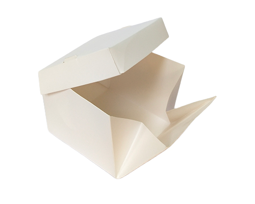 Large Paper Burger Box (5.25x5.25x4 inch, Tray-Style, White)