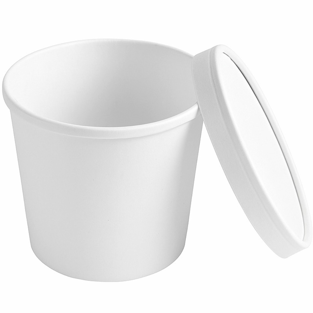 1200 ml White Round Paper Container