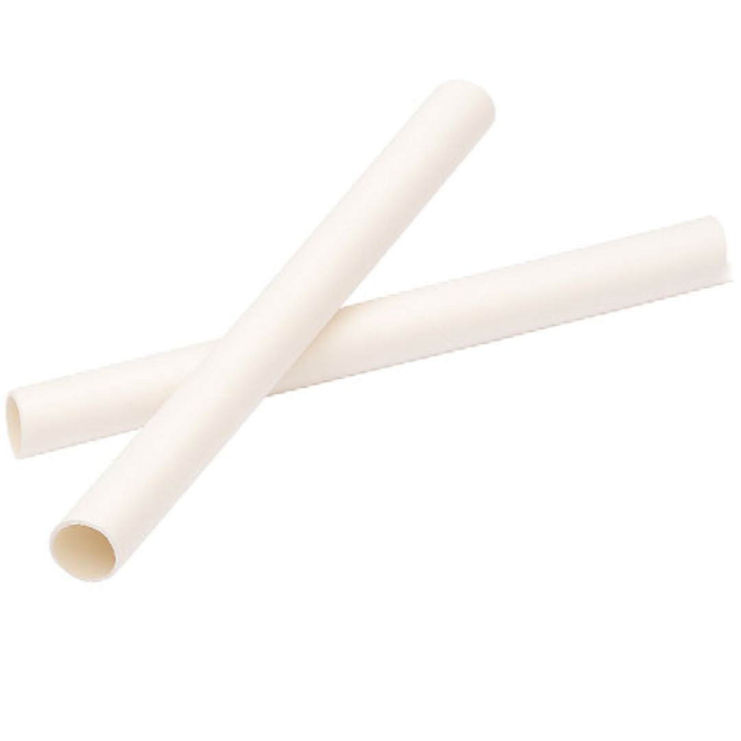 12mm white paper straw
