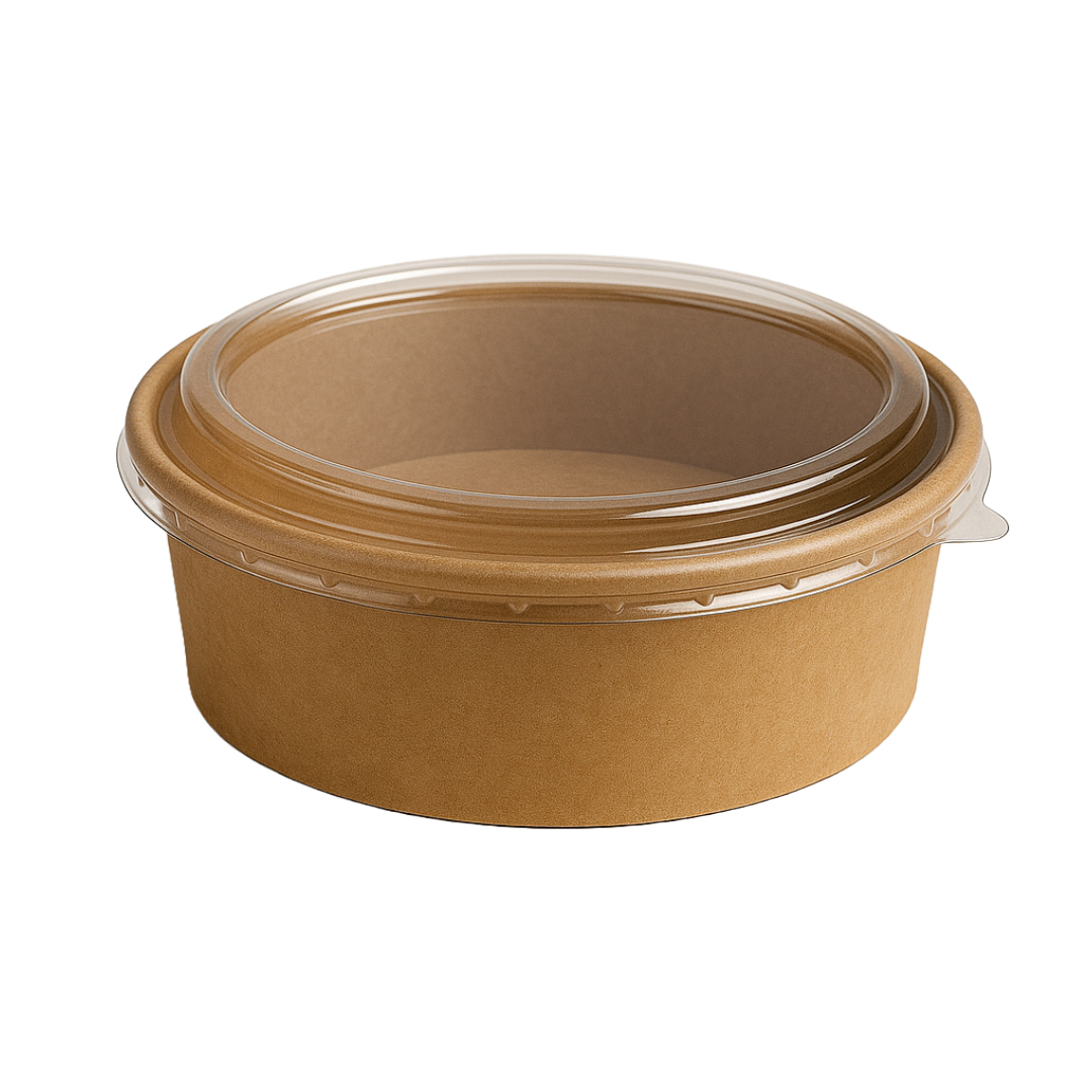 500 Ml kraft Paper Container With PET Lid