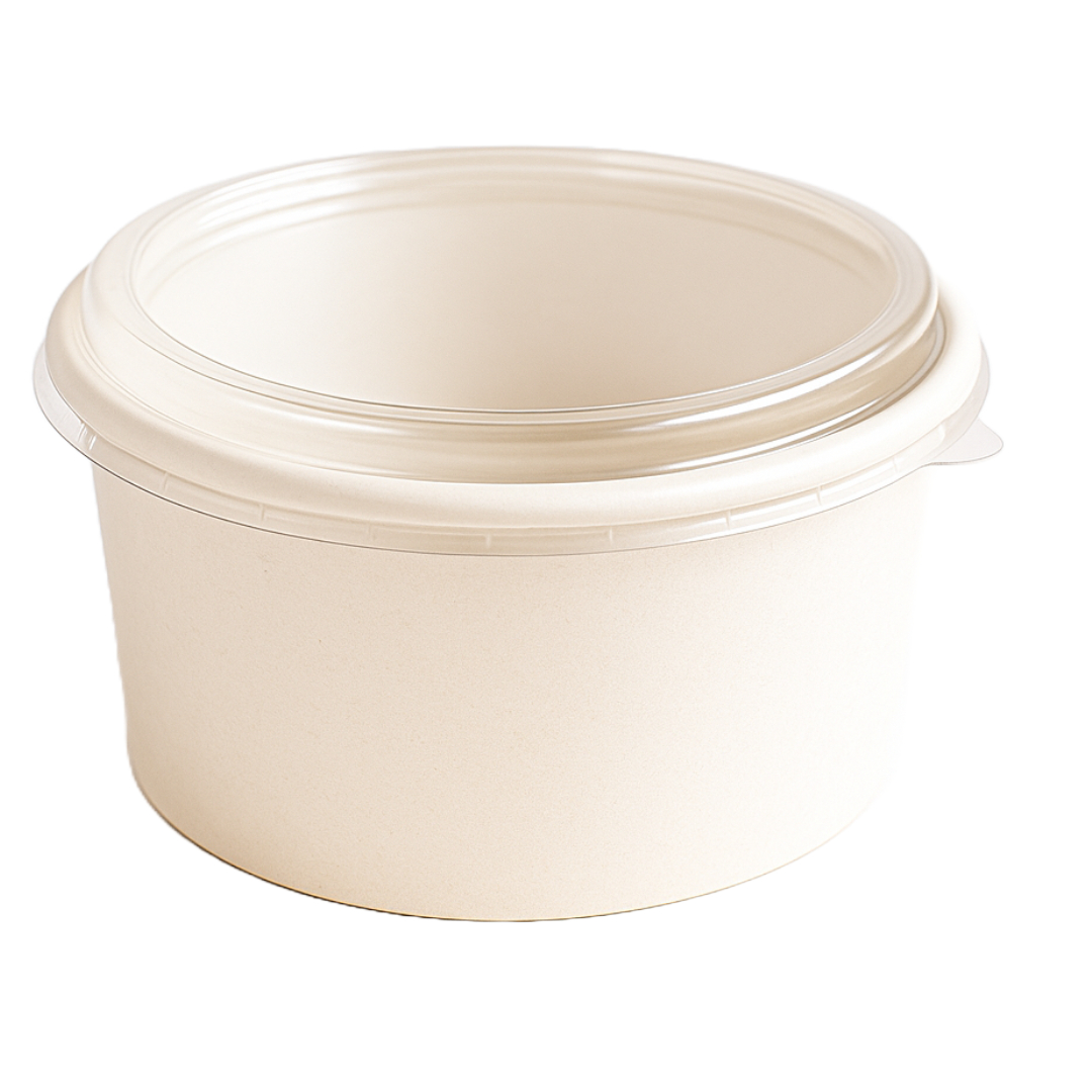 1250 Ml White Paper Container With PET Lid