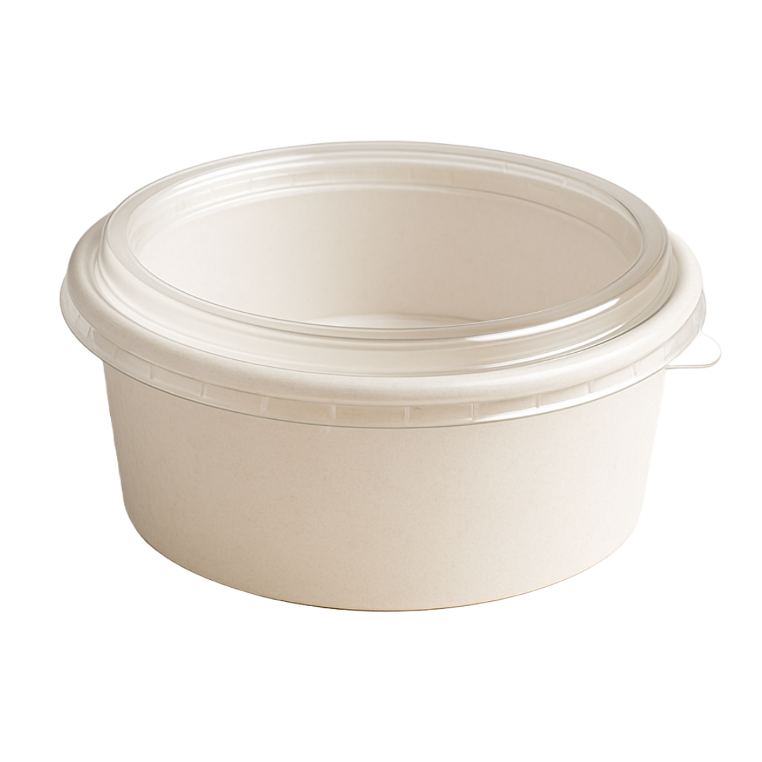 750 ml White Paper container with PET Lid