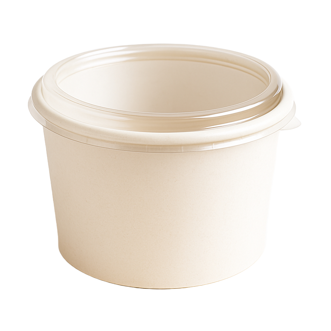 1500 Ml White Paper Container With PET Lid