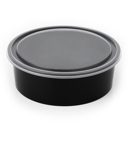 600 ml Black Round Container