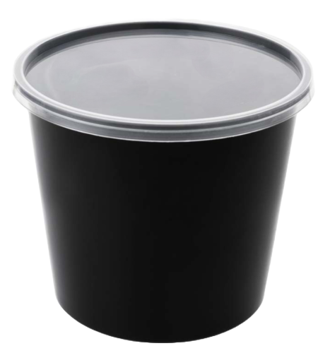 1500 ml Black Round Container