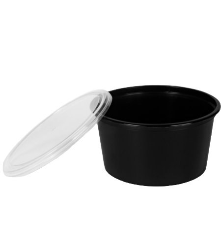 250 ml Black Round Container Tall