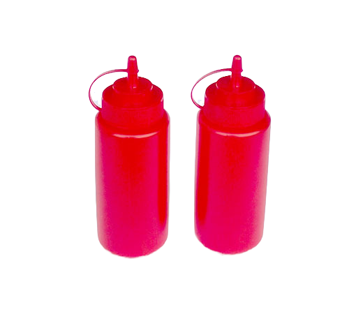 Ketchup Squeeze Bottle Dispenser (Pair) Red