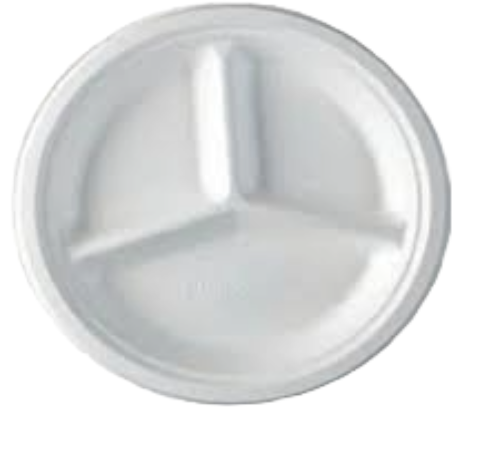 Pro-Grade 9-Inch Bagasse 3-Compartment Meal Plate