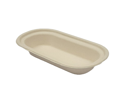 Durable 500 ml Brown Bagasse Takeaway Tray