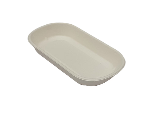 500 ml White Bagasse Secure Portion Tray