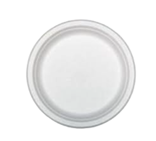 6-Inch Round White Bagasse Small Utility Plate