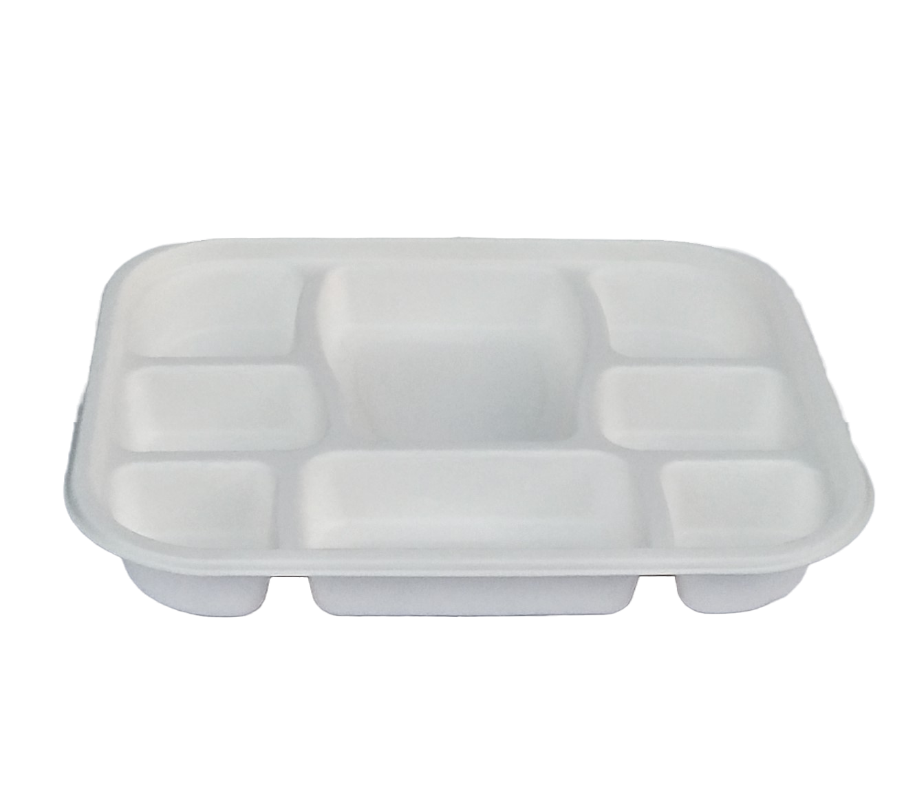 8-Portion White Bagasse Deluxe Catering Platter
