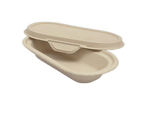 500 ml Brown Bagasse tray With Lid