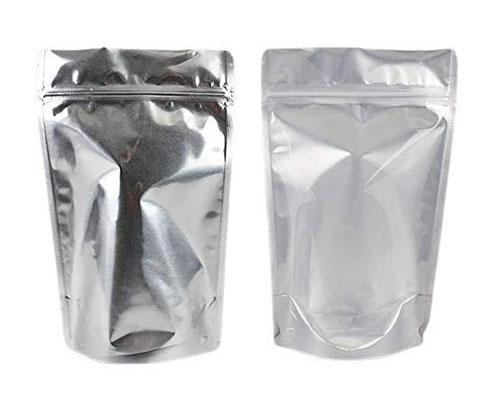 7x10.80 Inches Silver standup Zipper pouch (500 Gms)