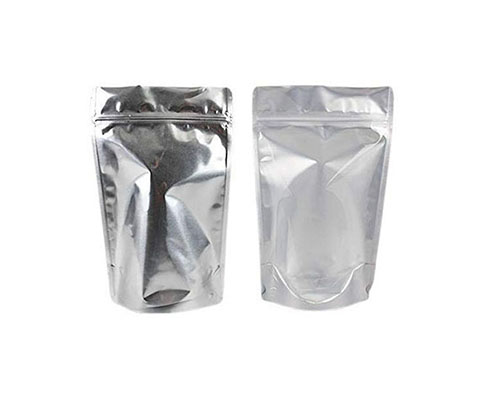 5x8.25 Inches Silver Standup Zipper pouch